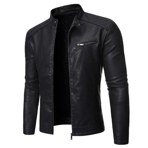 Jaqueta Masculina de Couro Madrid ROUPACOURO001 G2 Sr Alpha Preto PP