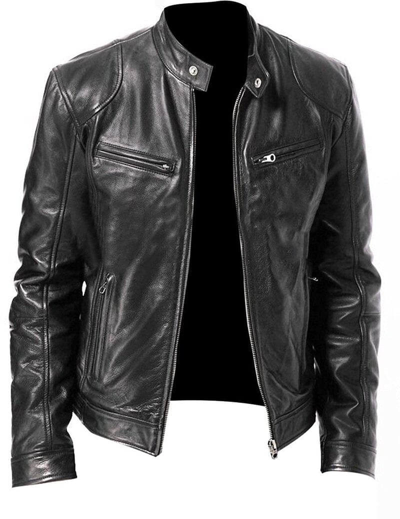 Jaqueta Masculina em Couro PU Estilo Sofisticado e Minimalista Roupas (Jaqueta Masculina 10) Dm Stores