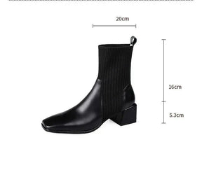 Bota de Couro Salto Bloco Euphoric