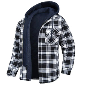 Casaco Masculino Quadriculado Para Inverno com Capuz Forro de Algodão - (Promoção de Inverno 2026)