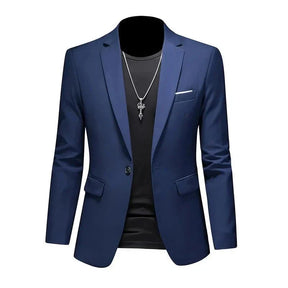 Blazer Masculino Esporte Fino Liso TERNO006 G4 Sr Aflha Azul marinho P 