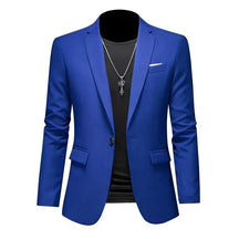 Blazer Masculino Esporte Fino Liso TERNO006 G4 Sr Aflha Azul real P 