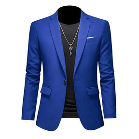 Blazer Masculino Esporte Fino Liso TERNO006 G4 Sr Aflha Azul real P 