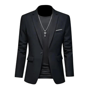 Blazer Masculino Esporte Fino Liso TERNO006 G4 Sr Aflha Preto P 