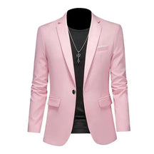 Blazer Masculino Esporte Fino Liso TERNO006 G4 Sr Aflha Rosa claro P 