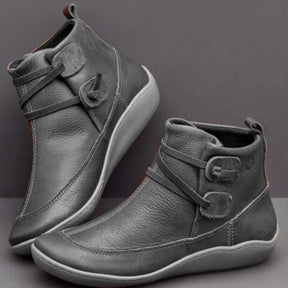 Bota Feminina de Couro FEMININO - CALÇADOS - BOTA 1 Dashui Cinza 35 