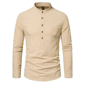 Camisa Masculina Gola Padre 100% Algodão CAMISA06 G2 Sr Alpha Creme P 
