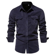 Camisa Masculina Manga Longa Casual CAMISA07 G2 Sr Alpha Azul Marinho P - 55-65kg 