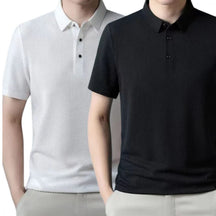Camisa Polo Brisa Seda Gelo - [Pague 1 Leve 2] MASCULINO - ROUPAS - CAMISA 8 Dm Stores Preto+Branco P 