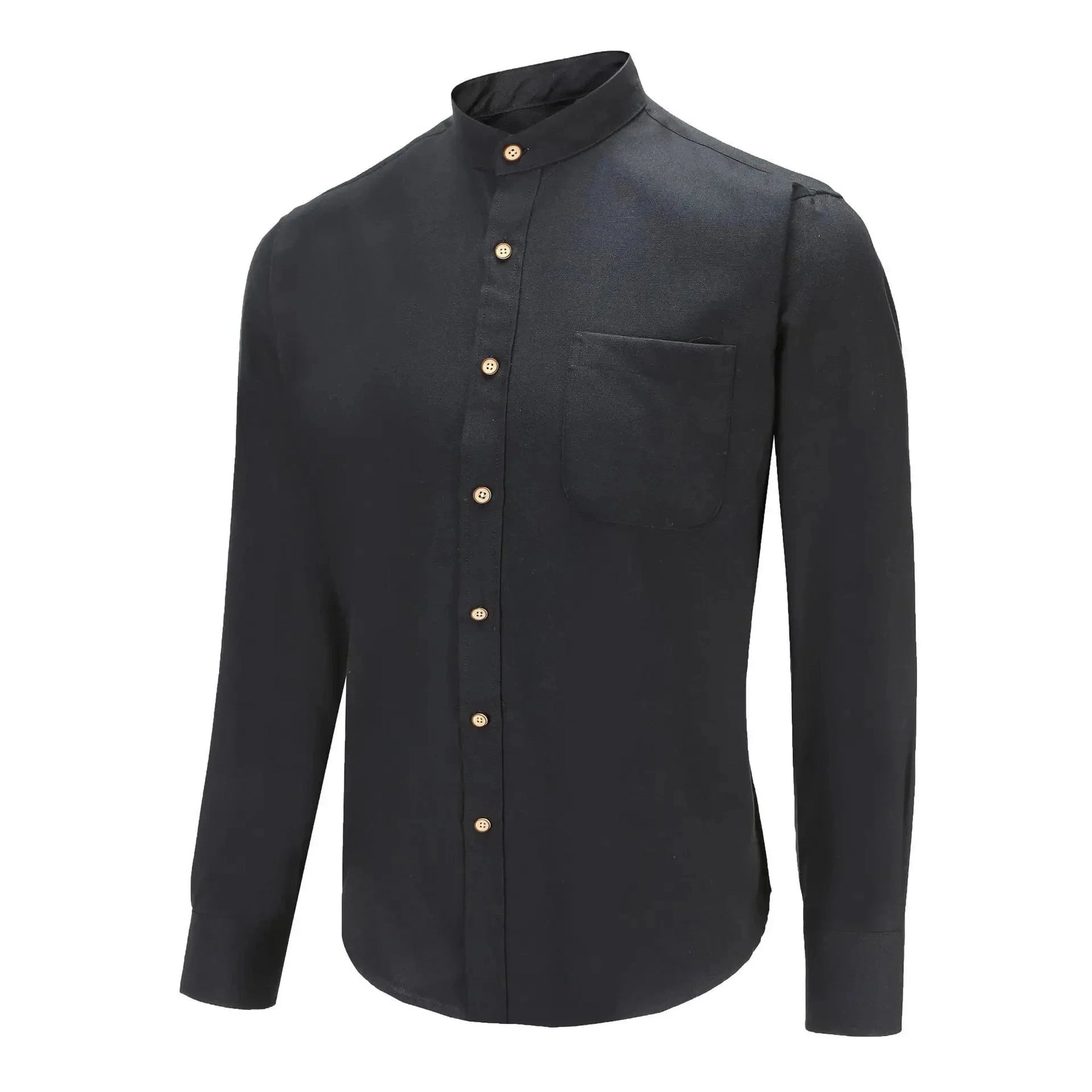 Camisa Social Masculina Gola Padre CAMISASOCICAL 001 Sr Alpha Preto P 