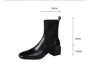 Bota de Couro Salto Bloco Euphoric
