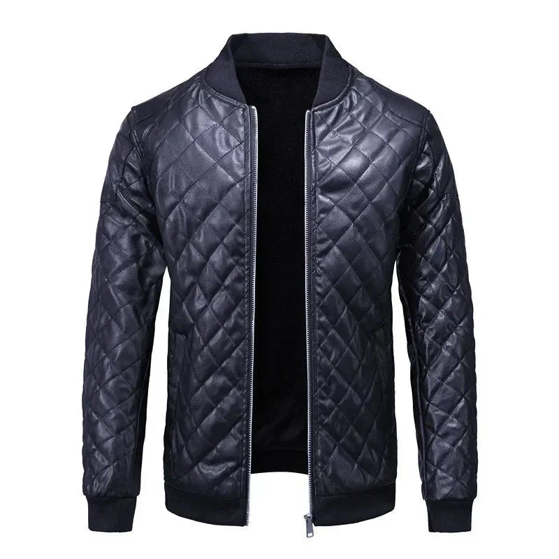 Jaqueta de Couro Masculina Race G1 - JAQUETA03 Sr Alpha Azul P 