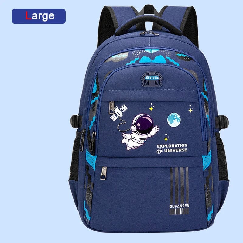 Kit Mochila Escolar Astronauta Ortopédica com Lancheira e Estojo Infantil (Kit Escolar 3) Dm Stores G Azul 