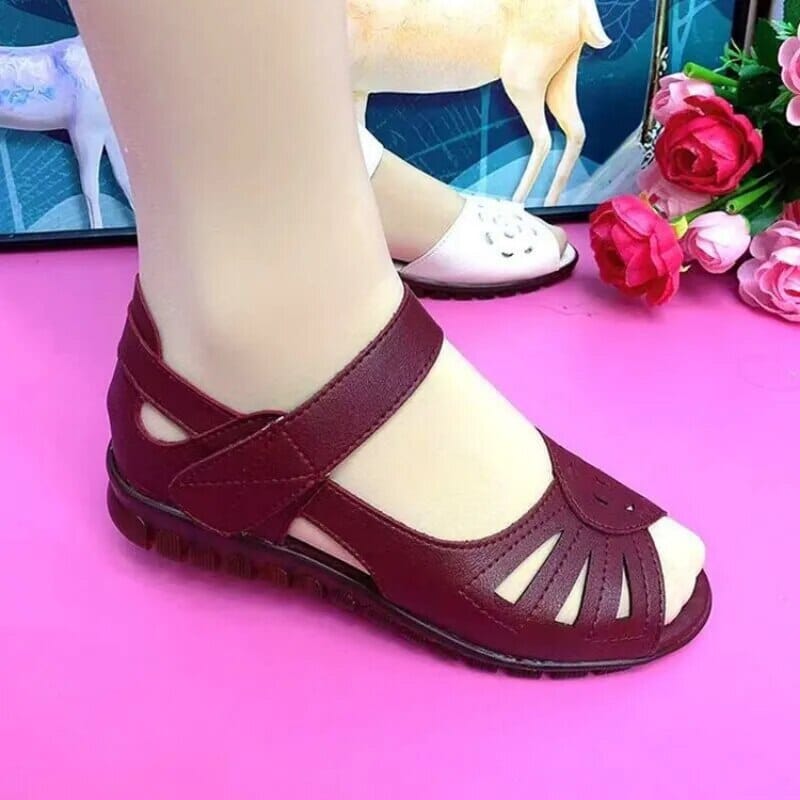Sandália Ortopédica Gênova Calçados (Sandália Feminina 31) Dm Stores 33 Vermelho vinho 