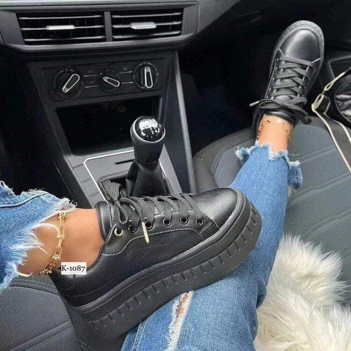 Tênis Plataforma Edge Calçados (Tênis Feminino 6) Dm Stores Preto 