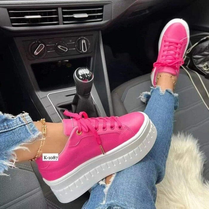 Tênis Plataforma Edge Calçados (Tênis Feminino 6) Dm Stores Rosa 